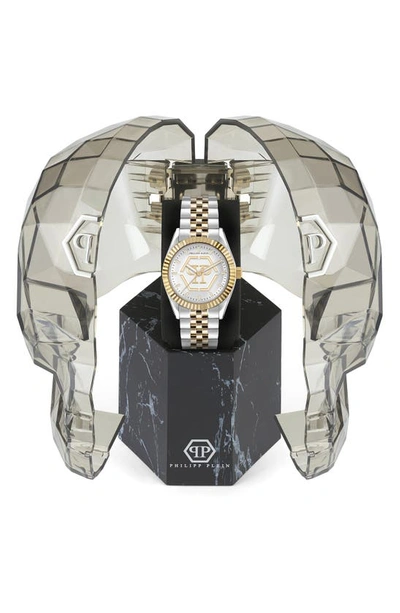 Shop Philipp Plein Date Superlative Bracelet Watch, 38mm In Two Tone