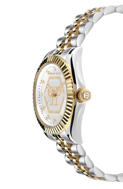 Shop Philipp Plein Date Superlative Bracelet Watch, 38mm In Two Tone