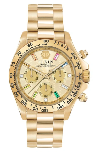 Shop Philipp Plein Nobile Silicone Strap Chronograph Watch, 43mm In Ip Yellow Gold