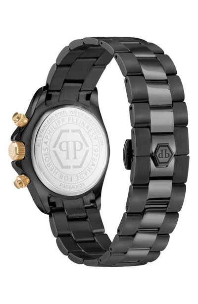 Shop Philipp Plein Nobile Silicone Strap Chronograph Watch, 43mm In Ip Black