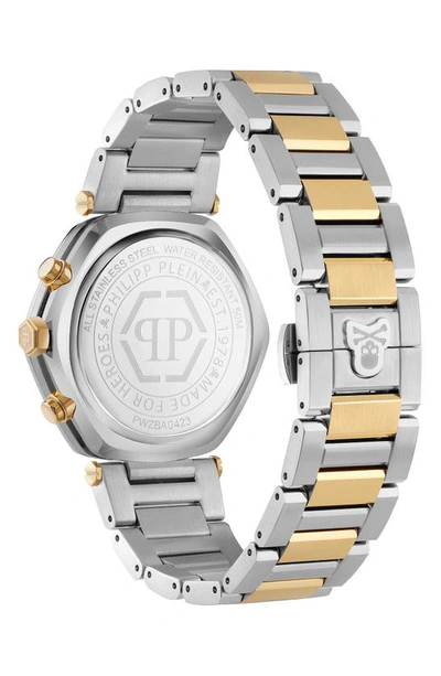 Shop Philipp Plein The Hexagon Bracelet Chronograph Watch, 42mm In Two Tone