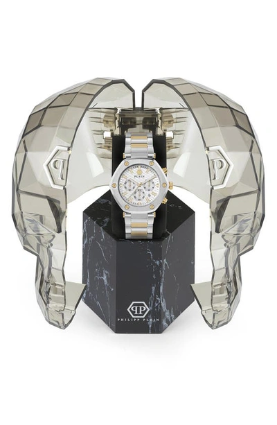 Shop Philipp Plein The Hexagon Bracelet Chronograph Watch, 42mm In Two Tone