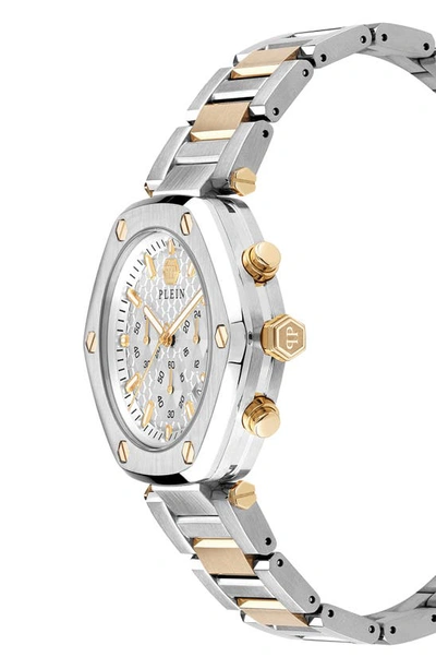 Shop Philipp Plein The Hexagon Bracelet Chronograph Watch, 42mm In Two Tone