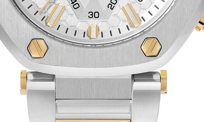 Philipp Plein The Hexagon Chrono Bracelet Watch In Two Tone