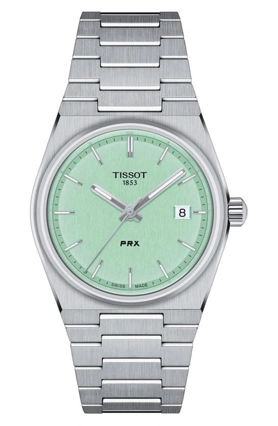 Tissot Unisex Swiss Prx Stainless Steel Bracelet Watch 35mm In Grey