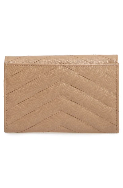 Shop Saint Laurent 'monogram' Quilted Leather French Wallet In Chene