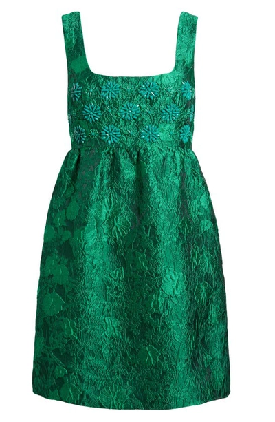 Shop Lilly Pulitzer Bellami Bead Embellished Floral Jacquard Dress In Kelly Green