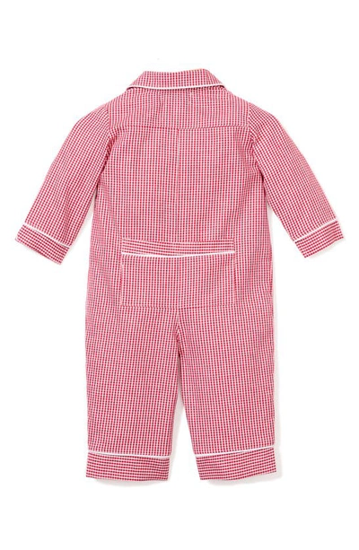 Petite Plume Mini Gingham Pajama Set In Red