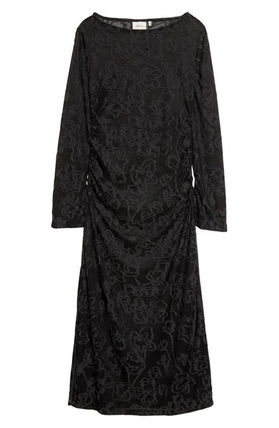 Shop Gestuz Thiagz Long Sleeve Midi Dress In Black