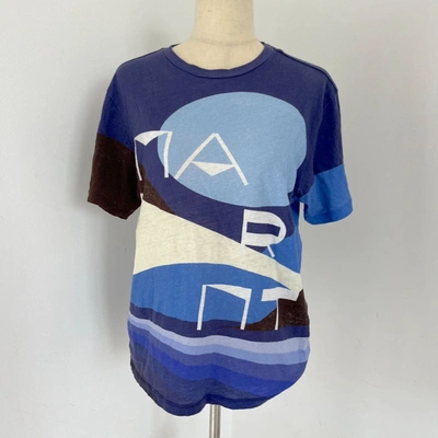 Pre-owned Isabel Marant Blue Cotton Printed T Shirt