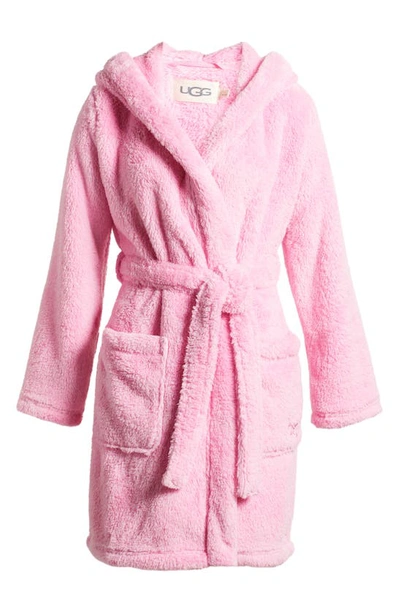 Shop Ugg Aarti Faux Shearling Hooded Robe In Pink Meadow