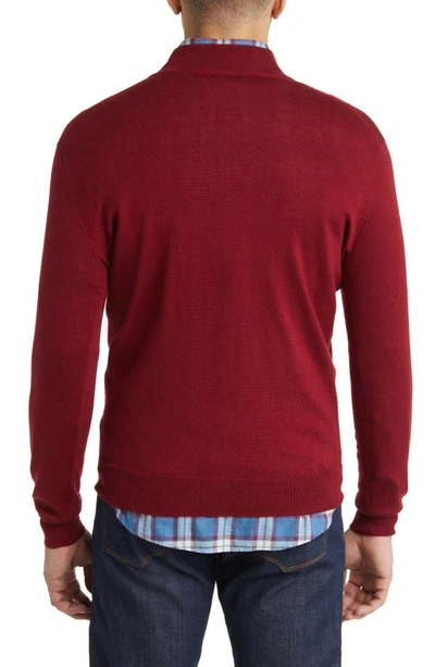 Shop Peter Millar Autumn Crest Wool Blend Quarter Zip Pullover In Holiday Red