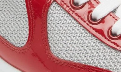 Prada America's Cup Vernice Patent Runner Sneakers In Red