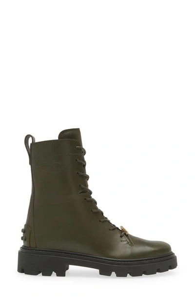 Shop Tod's Chain Hardware Combat Boot In Slate
