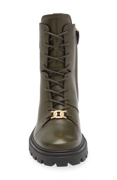 Shop Tod's Chain Hardware Combat Boot In Slate