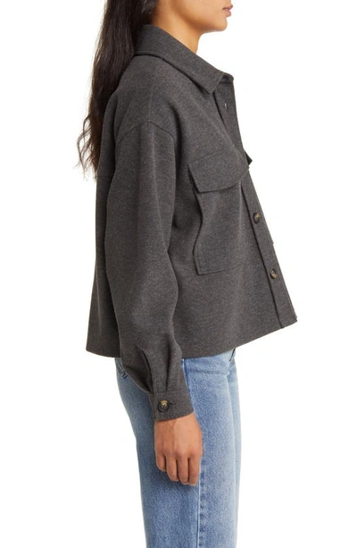 Shop Beachlunchlounge Double Face Crop Jacket In Charcoal Heather