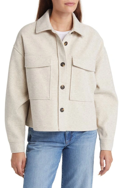 Shop Beachlunchlounge Double Face Crop Jacket In Oatmeal Heather