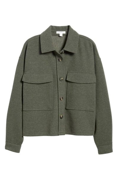 Shop Beachlunchlounge Double Face Crop Jacket In Olive Heather