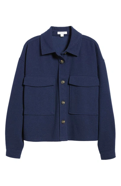 Shop Beachlunchlounge Double Face Crop Jacket In Navy Peacoat