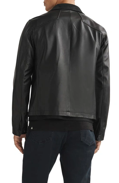 Shop Rag & Bone Grant Stand Collar Leather Jacket In Black
