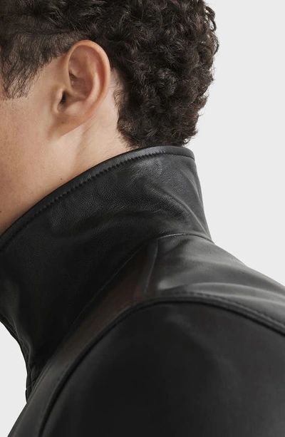 Shop Rag & Bone Grant Stand Collar Leather Jacket In Black