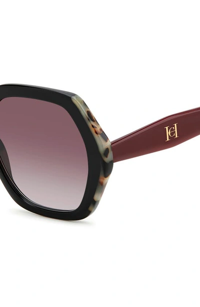 Shop Carolina Herrera 55mm Gradient Square Sunglasses In Black Burgundy/ Burgundy