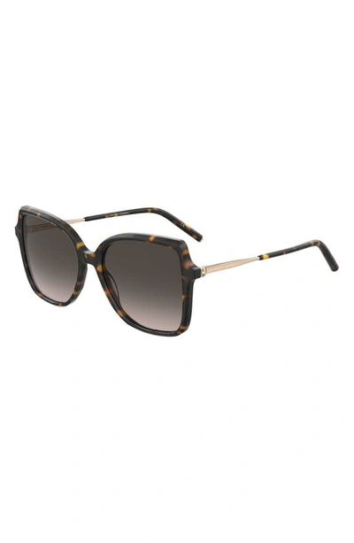 Shop Carolina Herrera 55mm Square Sunglasses In Havana Gold/ Brown Gradient