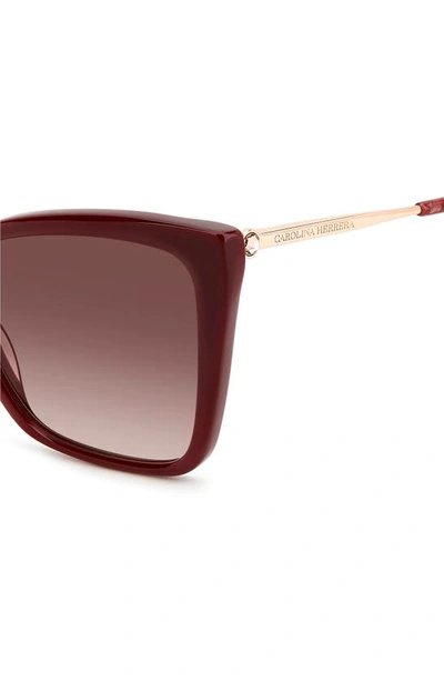 Shop Carolina Herrera 57mm Cat Eye Sunglasses In Burgundy Gold/ Brown Gradient