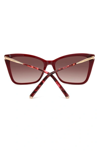 Shop Carolina Herrera 57mm Cat Eye Sunglasses In Burgundy Gold/ Brown Gradient