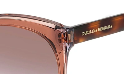 Shop Carolina Herrera 57mm Gradient Round Cat Eye Sunglasses In Brown Grey/ Brown Violet