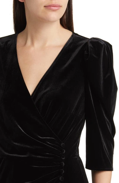 Chelsea28 Faux Wrap Velvet Midi Dress In Black