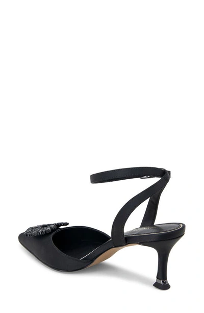 Kenneth Cole New York Umi Starburst Ankle Strap Pointed Toe Pump In Black