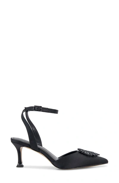 Kenneth Cole New York Umi Starburst Ankle Strap Pointed Toe Pump In Black