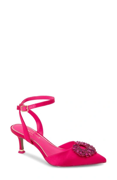 Shop Kenneth Cole New York Umi Starburst Ankle Strap Pointed Toe Pump In Hot Pink