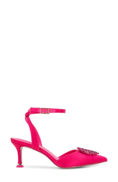 Kenneth Cole New York Umi Starburst Ankle Strap Pointed Toe Pump In Hot Pink