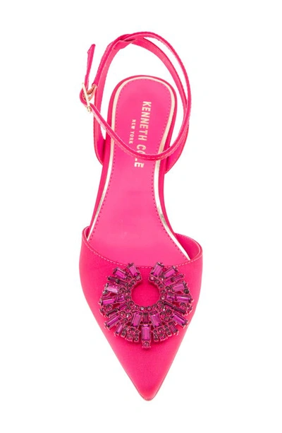 Kenneth Cole New York Umi Starburst Ankle Strap Pointed Toe Pump In Hot Pink
