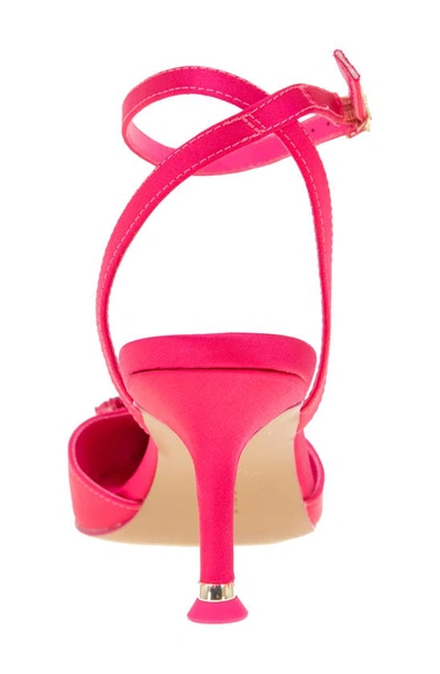 Kenneth Cole New York Umi Starburst Ankle Strap Pointed Toe Pump In Hot Pink
