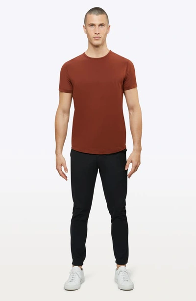 Shop Cuts Ao Curve Hem Cotton Blend T-shirt In Tuscan