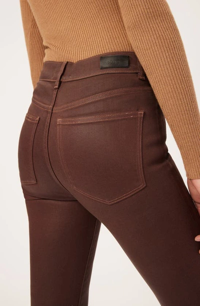 Shop Dl1961 Bridget Instasculpt Coated High Waist Ankle Bootcut Jeans In Chocolate