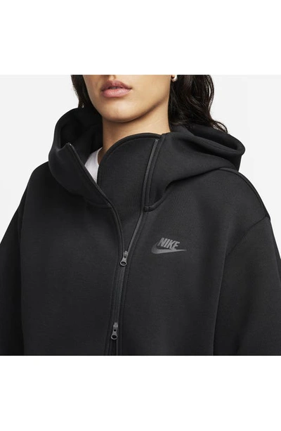Shop Nike Sportswear Tech Fleece Zip Hoodie In Black/ Black