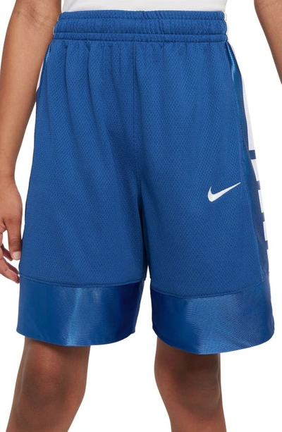 Shop Nike Kids' Dri-fit Elite Basketball Shorts In Game Royal/ White