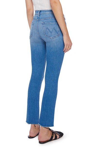 Shop Mother The Insider Frayed High Waist Ankle Straight Leg Jeans In Eager Beaver