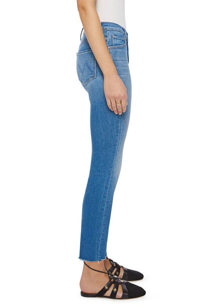 Shop Mother The Insider Frayed High Waist Ankle Straight Leg Jeans In Eager Beaver