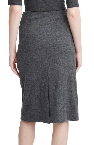 Shop Vince Wool Slip Skirt In Heather Charcoal