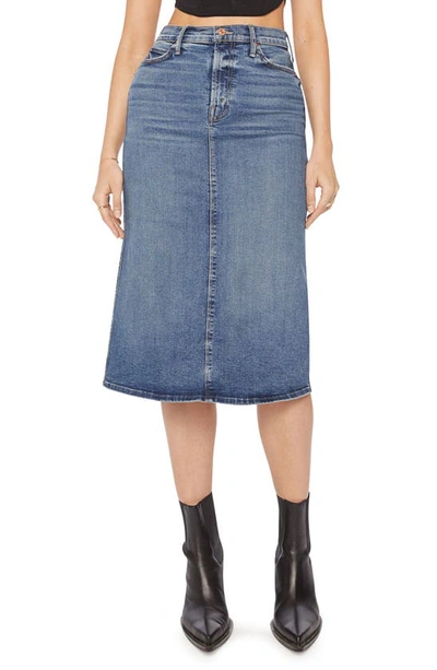 Shop Mother The Swooner High Waist A-line Denim Skirt In Going Full Circle