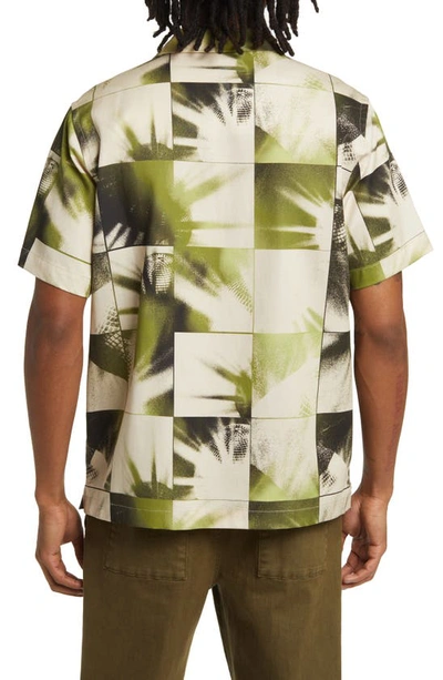 Shop Saturdays Surf Nyc Canty Disco Print Short Sleeve Camp Shirt In Classic Khaki