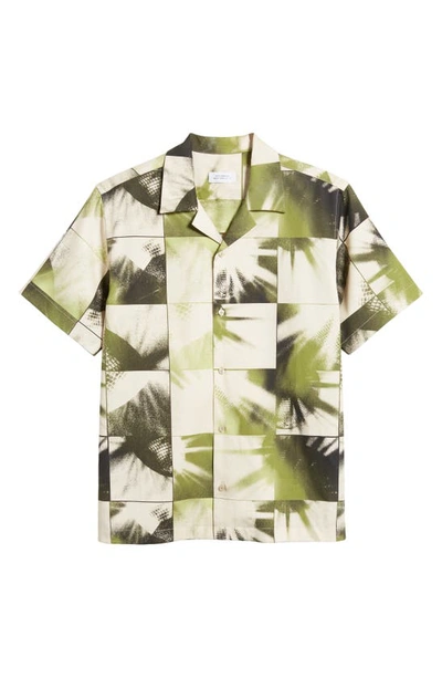 Shop Saturdays Surf Nyc Canty Disco Print Short Sleeve Camp Shirt In Classic Khaki