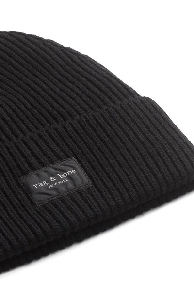 Rag & Bone Blake Ribbed Beanie In Black