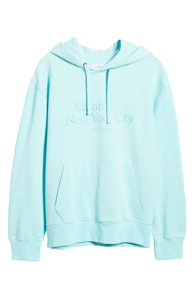 Shop Saturdays Surf Nyc Ditch Miller Standard Logo Embroidered Hoodie In Waterspout