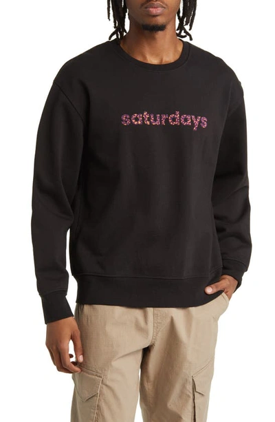 Shop Saturdays Surf Nyc Saturdays Nyc Bowery Cheetah Logo Graphic Sweatshirt In Black